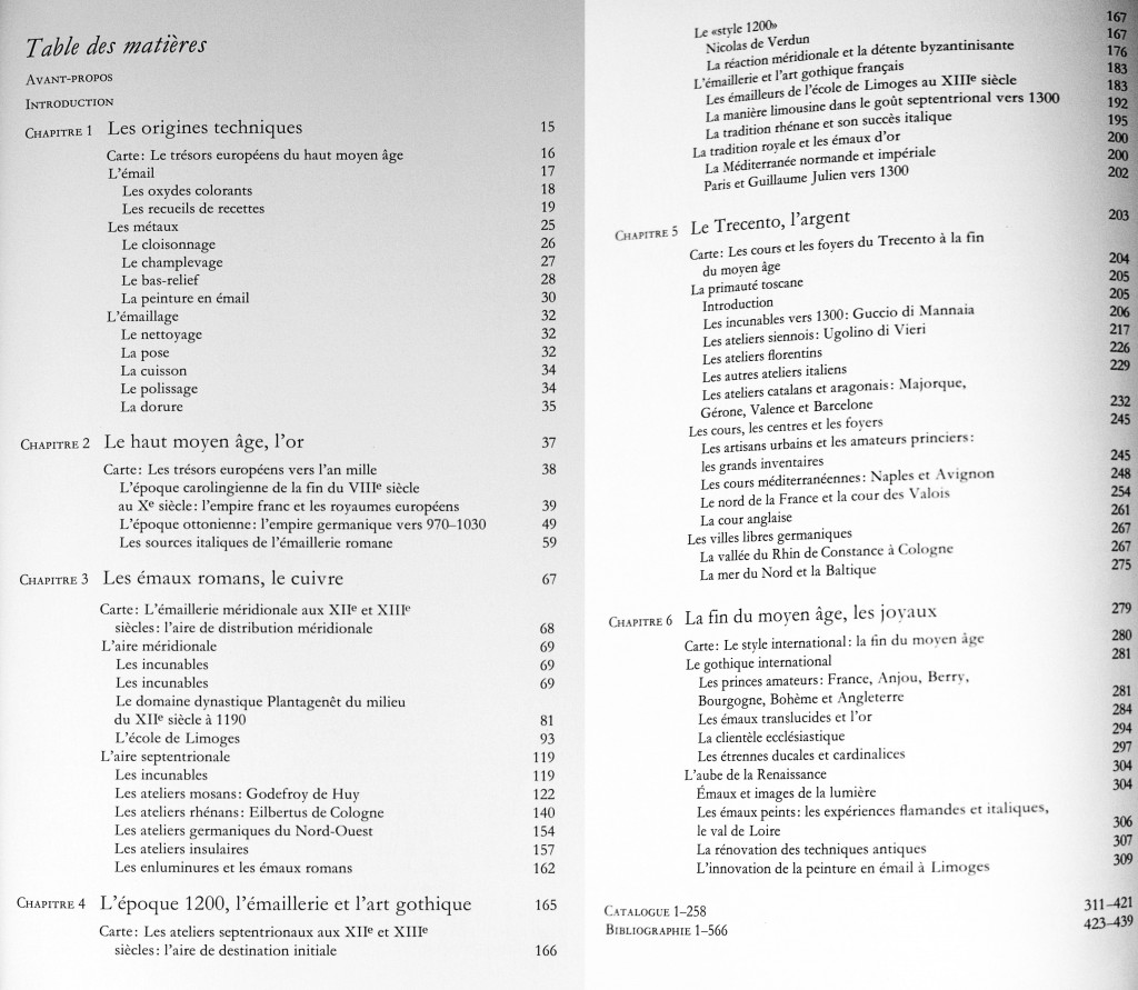 index du livre les émaux du moyen âge occidental